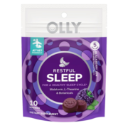 美国进口OLLY褪黑素睡眠软糖sleepwell茶氨酸维生素糖成人失眠安眠助眠改善睡眠倒时差 【出差旅行便携装】睡眠软糖10粒