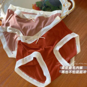 YOUKESHU 有棵树 花边蕾丝花边秋冬磨毛温暖舒适中腰纯棉裆少女内裤女 夜莺灰 均码，四条装，下单备注颜色