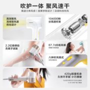 松下（Panasonic）吹风机高速大风力家用低噪音速干电吹风负离子护发大功率护发吹风筒缤纷筒情人节礼物 EH-NE7H 莫奈绿