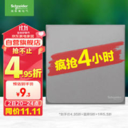 施耐德电气 空白面板 86型开关插座面板 盖板 白板 皓呈系列 薄雾灰色
