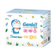 妮飘（Nepia）Genki!哆啦A梦弱酸轻薄型纸尿裤 S144片箱装（4-8kg）尿不湿