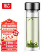 富光 男女士带茶隔水杯 便携创意杯子双层泡茶玻璃杯 320ML 本色