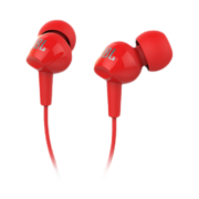 JBL C100SI 入耳式耳机有线立体声网课学习会议游戏笔记本电脑耳机带麦可通话苹果安卓手机通用 Air轻盈 出色低音 红色