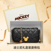 Disney 迪士尼 包包女包轻奢女包经典菱格米奇金属扣链条包礼盒装送老婆送女友