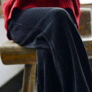 CqiuKeu 女士休闲裤 加绒黑色 均码