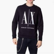 A|X Armani Exchange 阿玛尼副牌 2024春季新款男士重磅全棉刺绣圆领长袖卫衣