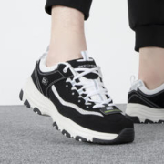 SKECHERS 斯凯奇 熊猫鞋男鞋新款D'LITES运动鞋厚底老爹鞋休闲鞋8790092-BKW