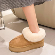 ROMON 罗蒙 大码女鞋冬季加绒雪地靴孕妇保暖棉鞋脚宽脚胖专用靴子