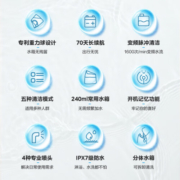 美的（Midea）冲牙器洗牙器水牙线洁牙器家用便携清洁口腔高频脉冲预防去除牙结石正畸适用新年新年生日礼物女生 【升级款】重力球设计-240ml-蓝