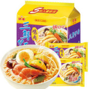 限移动端、京东百亿补贴：华丰 三鲜伊面方便面袋装干吃休闲食品面泡面零食速食面五连包 鸡肉味