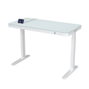 乐歌（Loctek） 电动升降智能电脑桌家用简约镜面升降站立办公书桌学习桌IE4 iE4白+天青白玻璃（无线充电）