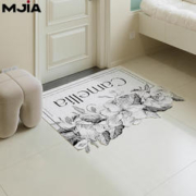 MJIA 入户门地垫高级感门口丝圈进门脚垫门外耐脏可裁剪玄关防滑地垫 山茶花园 40*60cm