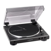 audio-technica铁三角 AT-LP60X RD 自动皮带传动唱盘 黑胶唱机唱片机复古蓝牙唱片机 AT-LP60X黑色 有线版