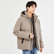 GIORDANO 佐丹奴 三防羽绒外套男秋冬新款鸭绒压胶口袋连帽羽绒服男01073677