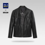 HLA 海澜之家 夹克男秋季新品质感光泽利落有型PU皮外套