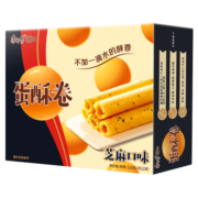 康师傅 蛋卷鸡蛋卷饼干糕点儿童休闲零食礼盒28%含蛋0添加水芝麻味216g