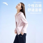ANTA 安踏 加绒开衫连帽外套长裤套装女士运动休闲针织外套运动裤两件套
