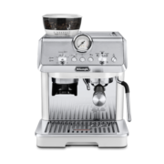 德龙（Delonghi）咖啡机 骑士系列半自动咖啡机 意式家用 泵压萃取 一体式研磨器 小巧机身 EC9155 白色