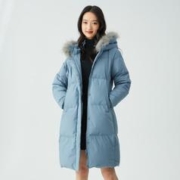 冰洁BENGEN 女休闲纯色毛领保暖立体羽绒服
