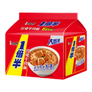 京东百亿补：康师傅 方便面 一倍半红烧牛肉面 大面饼110g*5包