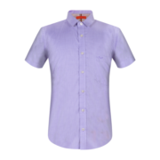 富绅男士商务短袖衬衫 纯棉修身正装衬衣 紫色CF132516 40(170/92)