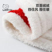 威尔贝鲁（WELLBER）婴儿披风斗篷秋冬拜年服2023新款宝宝外出挡风小披肩儿童防风保暖 红色中国龙100/56