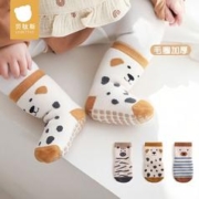 贝肽斯 防寒宝宝地板袜秋冬中筒学步袜毛圈加厚婴儿中长筒袜子软底