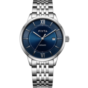 飞亚达（FIYTA）芯动系列商场同款碧空蓝盘钢带机械表 商务男士腕表 节日礼物