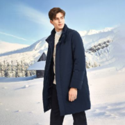 SKECHERS 斯凯奇 男士长款羽绒服 L423M174-002Z