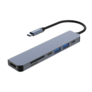 Gopala Type-C扩展坞USB-C转HDMI转换器雷电3/4分线器HUB笔记本电脑集线器 7in1多功能拓展坞4k60hz