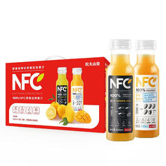 農夫山泉100nfc果汁飲料300ml12瓶6瓶橙汁6瓶芒果混合汁