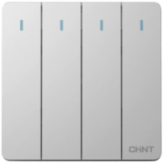 正泰(CHNT)开关插座墙壁面板家用86型面板四开单控开关NEW6C幻银灰