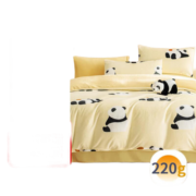 京东京造 220g牛奶绒冬季A类床品四件套 INS风设计 1.5米床 牛奶熊