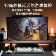 阿斯盾Hola111真机械键盘无线2.4G游戏电竞家用办公键盘台式笔记本电脑100%全键无冲深林绿色