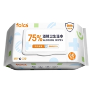 PLUS会员、概率券: folca 75%酒精湿巾 80片