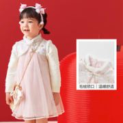 88VIP会员：巴拉巴拉 女童国风连衣裙2024新款春装儿童裙子小童拜年服A字裙潮