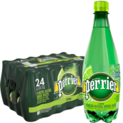 巴黎水（Perrier）法国原装进口 青柠味气泡水矿泉水 500ml*24瓶