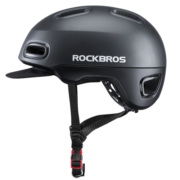 洛克兄弟（ROCKBROS）骑行头盔城市休闲男女通风透气自行车头盔骑行配件 新款通勤头盔-钛色