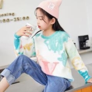 限尺码：Hercastlè 巴黎嫒宝时 女童毛衣新款2023秋冬季中大童加厚儿童针织衫