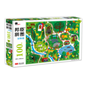 小红花邦臣拼图100块•动物园6岁+宝宝幼儿儿童平图纸制拼图玩具生日礼物0-3-6岁益智游戏