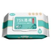PLUS会员、概率券、需首单：福可安 75%酒精湿巾 消毒湿巾 80抽*1包