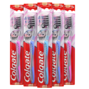 高露洁（Colgate）纤柔备长炭软毛牙刷 5支 超细软毛 深层洁齿