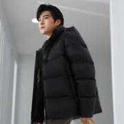 羽物出品 男装城市系列高充绒白鹅绒厚款羽绒服男黑金外套