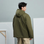 Gap 盖璞 LOGO防风雨长款连帽外套811133