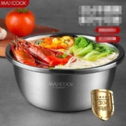 京喜特价APP:美厨 MAXCOOK 304不锈钢盆 加厚味斗  可用电磁炉 18cm  MCWA009-18