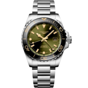 浪琴（LONGINES）瑞士手表 康卡斯潜水系列GMT 机械钢带男表 L37904066