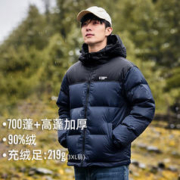 Pioneer Camp 拓路者 700蓬羽绒服男女情侣款冬季厚款保暖户外羽绒衣连帽休闲宽松外套 藏青色 XXXL