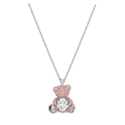 施华洛世奇（SWAROVSKI）【新年礼物】施华洛世奇 TEDDY 心动小熊 项链 泰迪熊造型 心动小熊 镀白金色 5599168