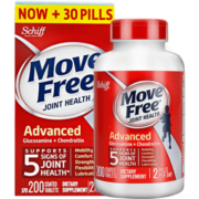 美国旭福Move Free盐酸氨基葡萄糖维骨力加钙片 氨糖硫酸软骨素 原装进口中老年关节灵 加量大红盒红瓶200粒X1瓶