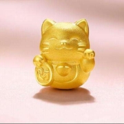 京东百亿补贴：周六福3D硬金足金黄金转运珠男女款招财猫定价A1610417 约0.8g
